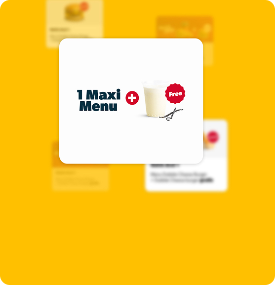 1 Maxi Menu avec Milkshake Vanille 25 cl gratuit.